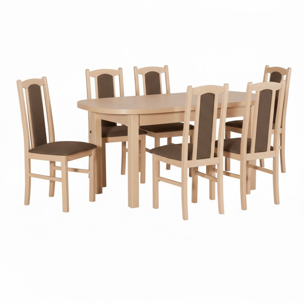 AKCIA st�l WENUS 1P dub sonoma, stoli�ky BOS 7 dub sonoma, po�ah 6