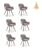 Stolika set 6 ks CHERRY VELVET / ierna podno, BLUVEL 14 siv