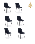 Stolika set 6 ks CHIC VELVET / ierna podno, BLUVEL 19 ierna
