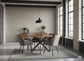 st�l TALIA orechov� pl�t, stoli�ka CHERRY bluvel 14 siv� 