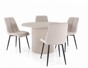 Jed�lensk� set st�l ZANTE ka�m�r + 4x stoli�ka CHIC velvet b�ov�