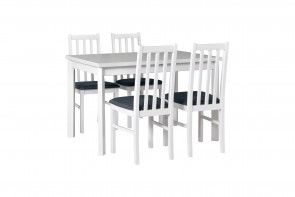 AKCIA stôl MAX 5 P biely, stoličky BOS 10 biele,8