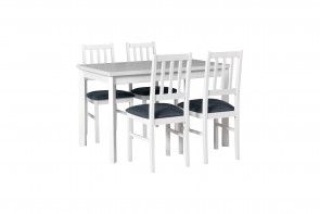 AKCIA stôl MAX 5 P biely, stoličky BOS 4 biele,8