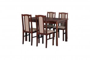 AKCIA stôl MAX 5 P orech, stoličky BOS 7 orech,2