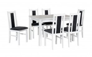 AKCIA stôl MAX 5P biely, stoličky BOS 14 biele