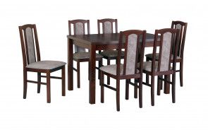 AKCIA stôl MAX 5 orech, stoličky BOS 7 orech