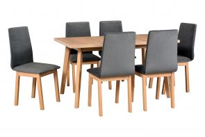 AKCIA stôl OSLO 5 dub sonoma, stoličky LUNA 1 dub sonoma, 26X